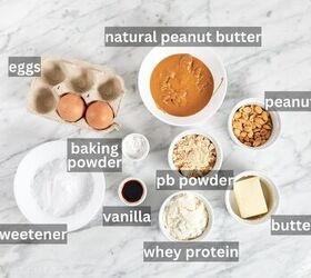 peanut butter brownie blondies, Gathered ingredients