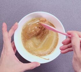 peanut butter brownie blondies, Mixing melted butter and peanut butter