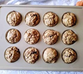 easy vegan peanut butter banana muffins, vegan peanut butter banana muffins in muffin tin