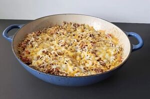 This simply recipe for an easy cheesy beef and rice casserole is a family favorite