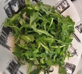 grilled peach burrata and arugula salad