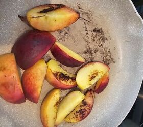 grilled peach burrata and arugula salad