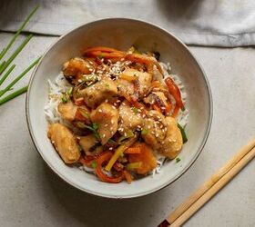 pineapple chicken recipe a burst of sweet savory goodness, A bowl of stir fried chicken and vegetables with chopsticks