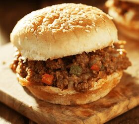 sloppy joes recipe easy saucy ground beef sandwich, Close up image of a sloppy joe sandwich