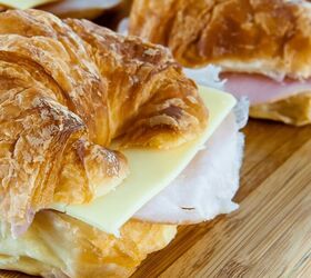 ham and cheese croissant recipe simple croissant sandwich, Close up image of a ham and cheese croissant