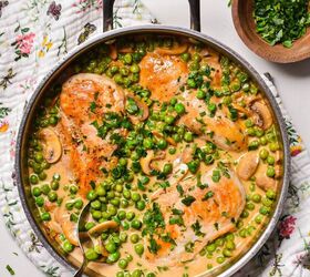 Creamy Mustard Chicken With Mushrooms and Peas