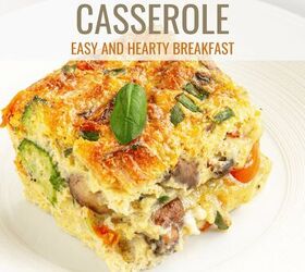 breakfast croissant casserole recipe hearty breakfast casserole, Breakfast Croissant Casserole Pin with text overlay