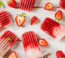 Strawberry Popsicles Recipe | Popsicles With Fresh Strawberries