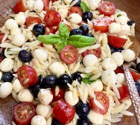 red white blue orzo salad, Red White Blue Orzo Salad