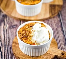 15 quick easy air fryer recipes youll want to make on repeat, Air Fryer Peach Cobbler Recipe
