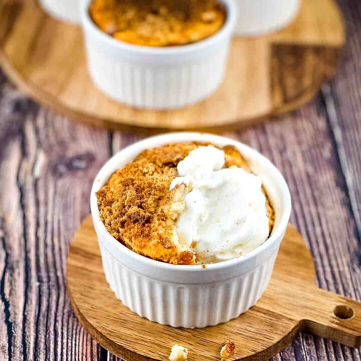 15 quick easy air fryer recipes youll want to make on repeat, Air Fryer Peach Cobbler Recipe
