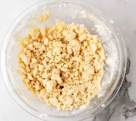 easy lemon shortbread cookies, Shortbread cookie dough in a glass bowl