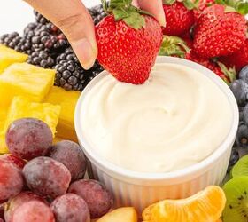 This marshmallow fluff fruit dip is an easy & decadent dip with only <b>two</b> simple ingredients