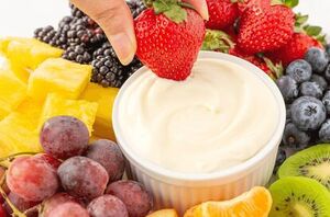 This marshmallow fluff fruit dip is an easy & decadent dip with only <b>two</b> simple ingredients
