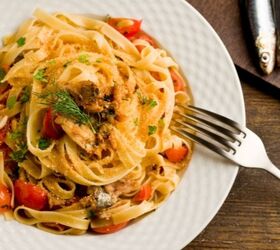 Instead of tuna, she puts something in her pasta that reminds us of a John Steinbeck novel