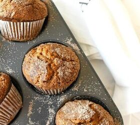 best jumbo pumpkin muffins recipe bakery style, Jumbo Cinnamon Sugar Pumpkin Muffins in a tin muffin pan A white baking towel in nearby
