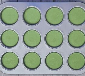 pandan muffins from pandan waffle mix, Pour the batter into a greased muffin tin filling muffin cups about 3 4 full