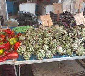 stuffed artichokes made sicilian style, Artichokes at the farmers market in Ortigia Sicily from our 2019 trip