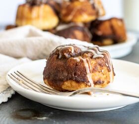 These quick & easy cinnamon rolls are more pastry-like than a bun made with yeast & egg