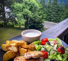 Roasted Chicken Garlic and Rosemary Potatoes Mint Yogurt and Salad