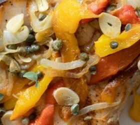 swordfish with onions roasted bell peppers