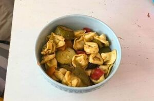 This isn't the pasta salad we were used to, but it is the one we're now making on repeat