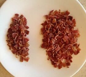 green chile artichoke dip with bacon, Crumbled bacon at Happy Simple Living blog