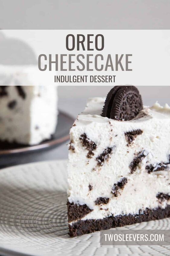 oreo cheesecake recipe cookies and cream cheesecake, Oreo Cheesecake Pin with text overlay
