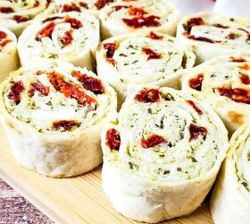 It only takes 5 ingredients to make these flavorful pesto sun dried tomato pinwheels