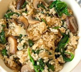air fryer frozen butternut squash quick and easy, spinach mushroom rice 1