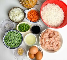 pineapple chicken fried rice easy homemade recipe, ingredients