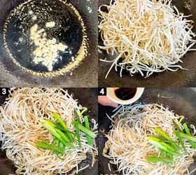 stir fry mung bean sprouts recipe vegan friendly, steps 1234
