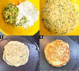 homemade chinese zucchini pancakes recipe, steps 1234