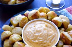 Soft pretzels go with this cheese dip like bread and butter