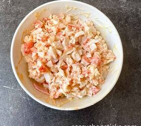 sushi bake recipe imitation crab sushi casserole, imitation crab mixed with sauces