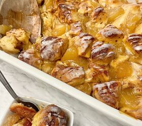 This apple pie cinnamon roll bake combines two sweet treats into one delicious casserole