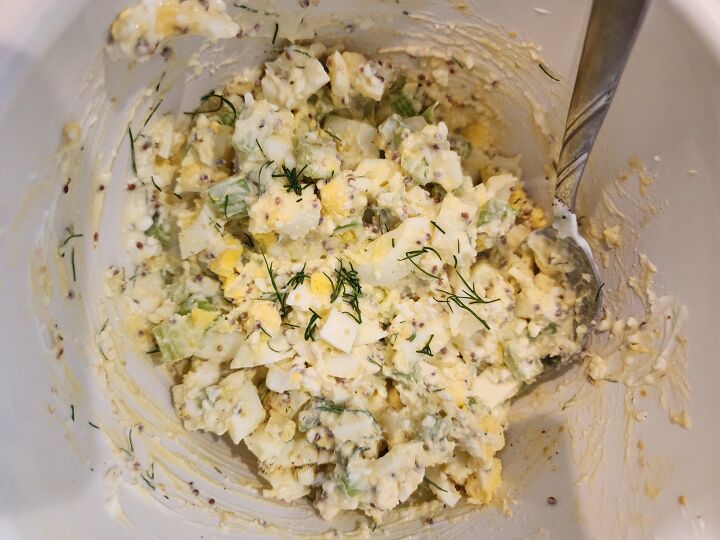 high protein dill pickle egg salad