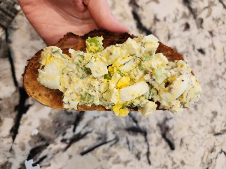 high protein dill pickle egg salad