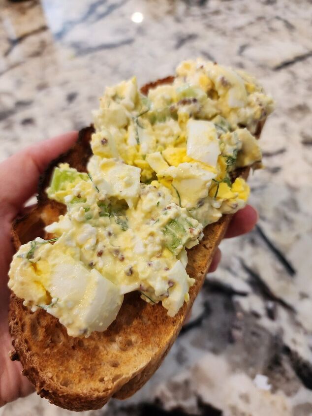high protein dill pickle egg salad