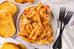 Make getting dinner on the table super easy with this no-boil chicken pasta bake