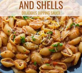 creamy beef and shells recipe instant pot beef and pasta, Creamy Beef and Shells Recipe Pin with text overlay