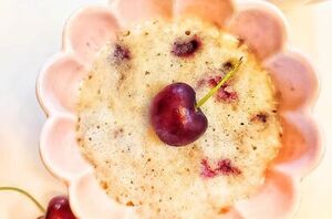 This cherry mug cake makes a yummy quick dessert or afternoon snack