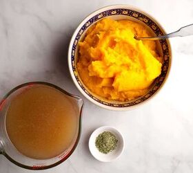 southwest pumpkin soup, pureed pumpkin chicken broth and oregano