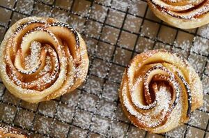 Flaky puff pastry meets thinly sliced apples in an easy, sweet treat to celebrate fall