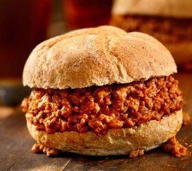 crock pot sloppy joes slow cooker sloppy joe recipe, Close up image of Crock Pot Sloppy Joes on a wooden table