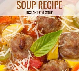 meatball soup recipe instant pot meatball soup, Meatball Soup Pin with text overlay