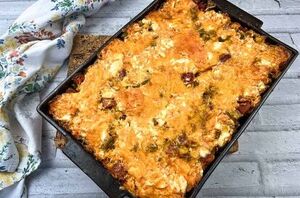 Meaty, cheesy, and veggie-filled, this casserole is flavor to the max!
