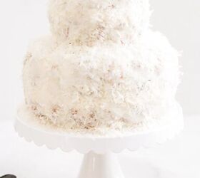 how to make a frosty snowman coconut bundt cake, adding coconut to the frosting