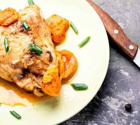 apricot chicken recipe easy sticky apricot chicken, Close up image of Apricot Chicken on a white plate