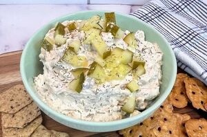 This might be the creamiest, quickest, and most delicious dill pickle dip you'll ever have!